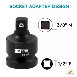 IMD BALI STORE 1/2 Female to 3/8 Male Impact Socket Adapter and Reducer Cr-Mo