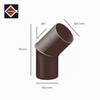 INEFA Rain Pipe Elbow 45 Degrees for Downpipe, PVC DN100