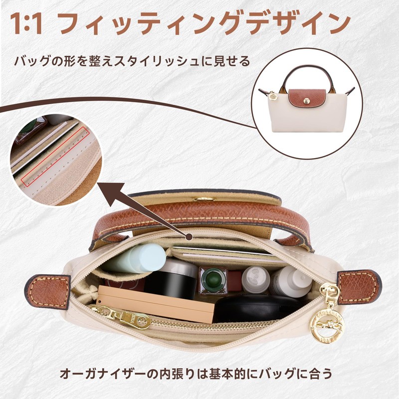 [Gastinsave] 2-Pack Wallet Strap Replacement Multi Pocket Felt Handbag Organizer