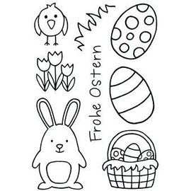 Efco Clear Stamp Easter Transparent A7 / 74 x 105 mm 8 Pieces