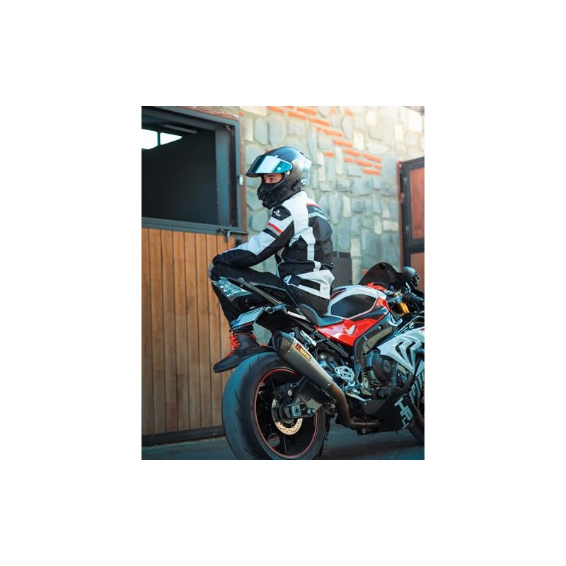 BORLENI Motorcycle Jacket Summer Men's Breathable Armour Protection High Gloss