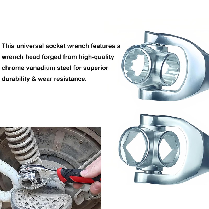 New Hope Store 2-Piece Universal Socket Wrench Set, 48-in-1 &