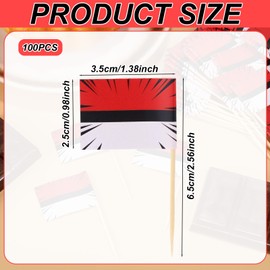 100pcs Cartoon Theme Toothpick Flags, Anime Theme Mini Cocktail Picks Appetizers Sticks Cupcakes Toppers Food Labels for Fruit Platter Party Buffet Decoration (Red White and Black)