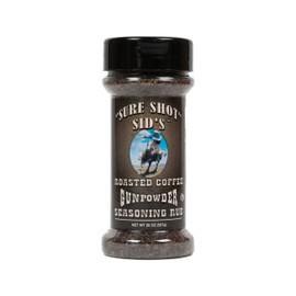 Sure Shot Sid’s Roasted Coffee Gunpowder Seasoning - Famous BBQ Rub Powder Grill Seasoning for Beef, Steak Meat - All-Purpose Seasoning Blend Dry Rub for Grilling