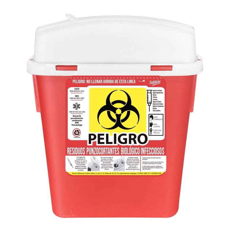 Sablon 2 Pack Contenedor para Residuos Punzo Cortantes RPBI 4L