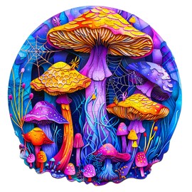 Wooden Puzzles for Adults - Unique Shaped Wooden Jigsaw Puzzles for Adults -Paper Cut Mushroom Wooden Puzzles - Creative Gift for Teenagers and Adults - Puzzle Toys - 100pcs
