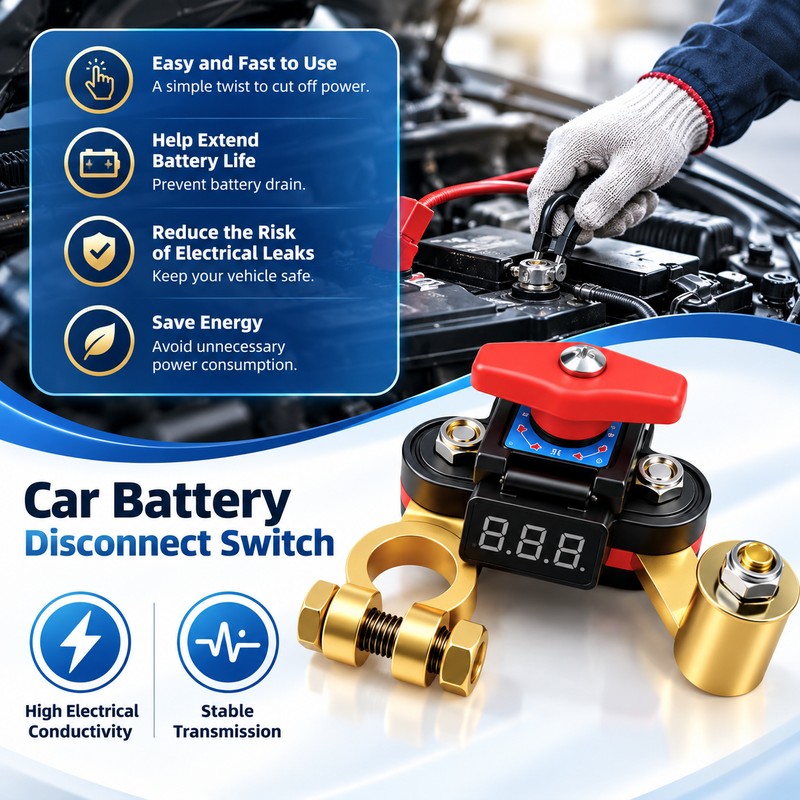 Car Battery Disconnect Switch for Vehicle Storage – Rotating Battery