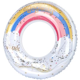 Float Ring for Adults and Children, Float, Glitter, Handle, Handle, Safe, Baby Float, O-Shaped, Strong Buoyancy, Durable, Unisex, Boys and Girls, Water Play, Simple, Bath, Beach, Swimming Equipment,