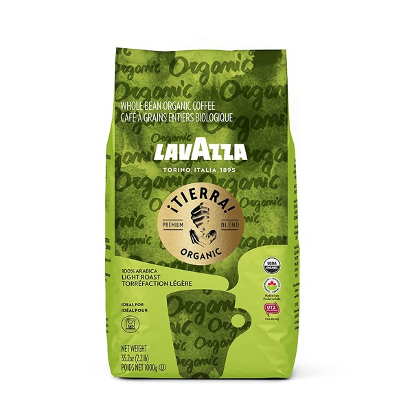 Lavazza Organic ¡Tierra! Whole Bean Coffee Blend, Light Roast, 2.2 Pound (packaging may vary)