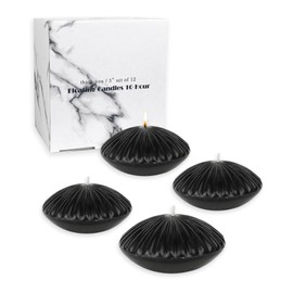 12 Pack Black Floating Candles 3 Inch,Unscented Classic for Weddings,Parties,Special Occasions and Home Decorations,Set of 12