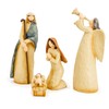 Christmas Complete Indoor Nativity Scene with Minimalistic Wood Appearance Figurines