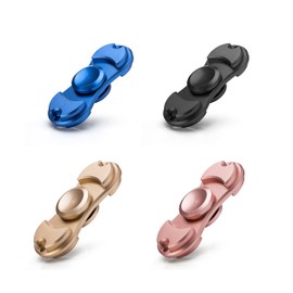 Excellentas Set of 4 Aluminium Fidget Toy Hand Spinner Hand Toy Finger Spinner for Young and Old High Speed Ball Bearing