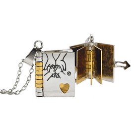 RANKEEF My Incredible Daughter Book Necklace - Daughter Gifts from Dad Mom Mother Adjustable Silver 18k Gold Jewelry Openable with 6 Pages Gifts of Love