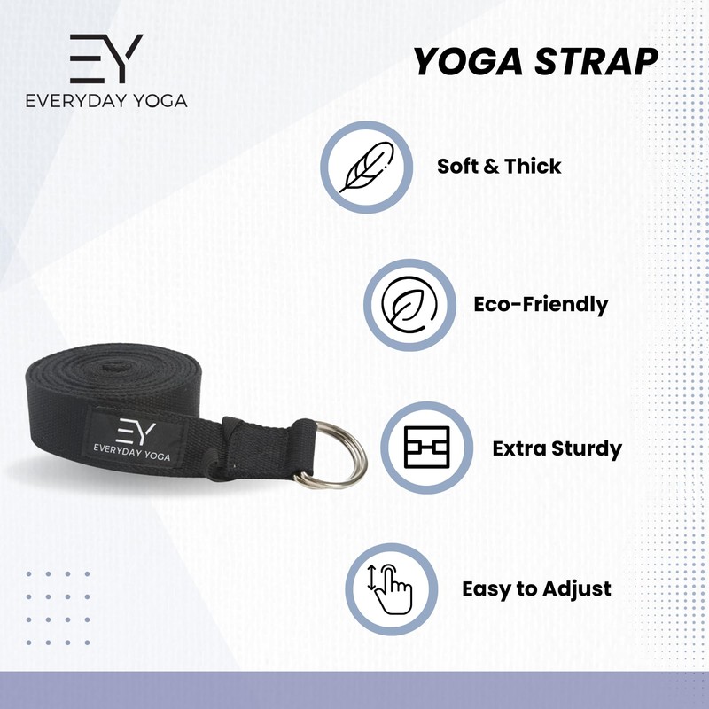 Everyday Yoga Super Strong Strap with Metal D-ring Buckle -
