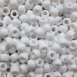 White Crow Beads Pony Beads Made in USA 6x9mm