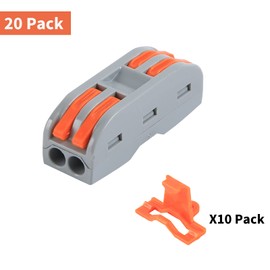 20PCS Compact Wire Conductor Connector，Aigreat Assortment Conductor,Wire Connectors for 2 Circuit Inline Splices, Electrical Connectors Blocks,Butt Terminal Connectors for 28-12 AWG