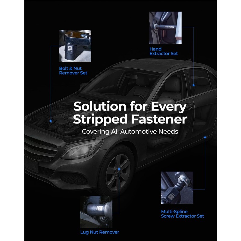 toolant 46pcs Impact Bolt Extractor Kit, Bolt & Nut Remover