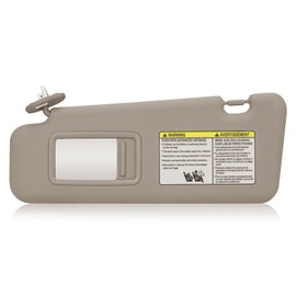 TadaMark Left Driver Side Sun Visor Fit for Toyota Highlander 2008 2009 2010 2011 2012 2013 Beige with Light Replace # 74320-48500-B0