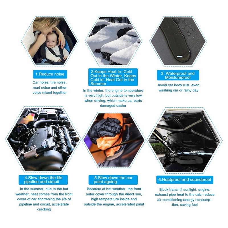uxcell 16.36sqft Car Sound Deadening Mat Noise Insulation Dampening 315mil