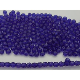 4mm, 600pcs, Cobalt Blue, Preciosa Czech Fire Polished Round Faceted Glass Beads