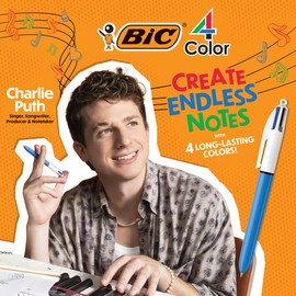 BIC 4-Color Retractable Ballpoint Pen, Long-Lasting Ink and Comfortable Wide Barrel, 3-Count Pack in Assorted Ink