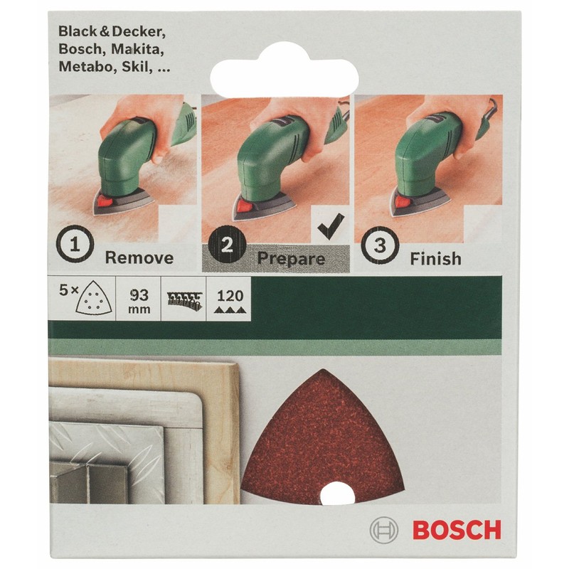 Bosch 2609256A51 Sanding Sheet Set for Delta Sanders (5-Piece)