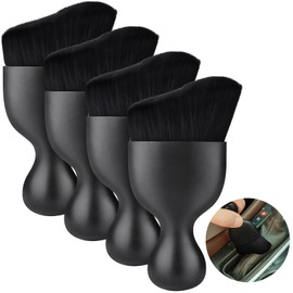 URAQT Car Detailing Brush, Pack of 4 Car Detailing Brushes, Soft Bristles, Car Interior Cleaning Tools, Brush, Detailing Brush, Cleaning Brush, Dust, Clean Brushes for Car, Dust, Office, Home, C
