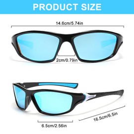 KBIBCK 4 Pack Polarized Cycling Sunglasses, Sports Sunglasses for Men Women, Polarized Sunglasses with Sports Lanyard, Glasses Pouch and Glasses Cloth, UV400 Protection for Cycling, Fishing, Driving