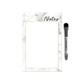 Dry Erase Whiteboard Vinyl Sticker Decal for Notes & Reminders by Glassboard Studio | Removable & Reusable | Magnetic Fine-Tip Marker Included (6 x 9 inches, Marble)