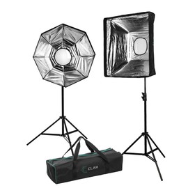 CLAR Basic 2-Light LED Softbox Kit