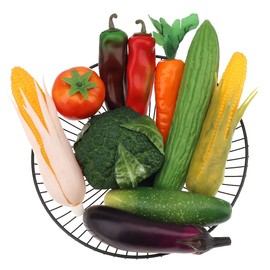 Meiwlong 10 PCS Artificial Realistic Vegetable Fake Display Photography Props Decoration Home Faux Plastic Fruit Model Garnish Christmas Festival