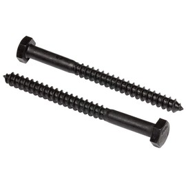 1/4" x 3" Stainless Steel Hex Lag Bolts (10 pcs) Black Oxidized in USA by Makers Bolt