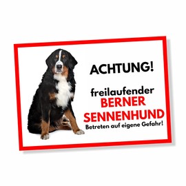 Bernese Mountain Dog Free-Ranging Dog Sign with Saying Door Sign Dog Sign