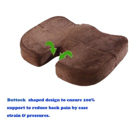 HomDSim Coccyx Orthopedic Memory Foam Seat Cushion for Chair Car Office Home Bottom Seats Massage Cushion (Brown)