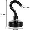 POPPSTAR 5 Pieces Magnet Hook Black Extra Strong (Clamping Force