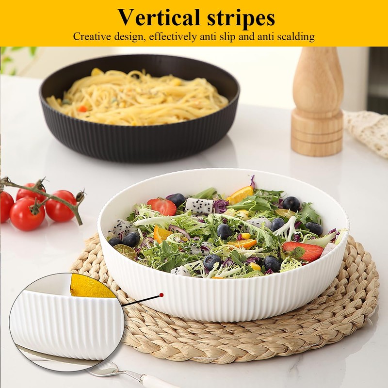 Berglander Pasta Bowls Set of 4, Reusable Salad Bowls 37oz