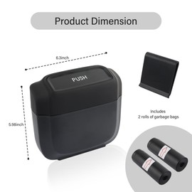 Car Garbage Can with Car Garbage Bag,Car Trash Can with Hook for Car Door Keeps Car Interior Tidy,Multipurpose Car Garbage Bin Car Storage for Car Center Console Car Seat