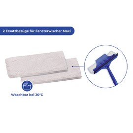Maximex Replacement Cover for Maxi Window Wiper Set of 2, Gentle Cleaning with Microfibre Cover, Only with Water and No Chemicals, Washable at 30 °C