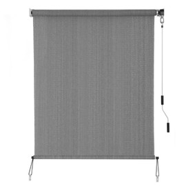 SEEYE Outdoor Sunshade Roller Shades 48" W x 72" H, Cordless Roll Up Shade Blinds Privacy Screen with 90% UV Protection, Exterior Patio Shade Cloth for Porch Pergola Balcony Windows, Dark Grey