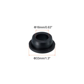 sourcing map 6Pcs T Shape Rubber Grommet Mount Dia 26mm ID 16mm H 14mm Seal Protection Hole Plugs for Cable Pipe Black