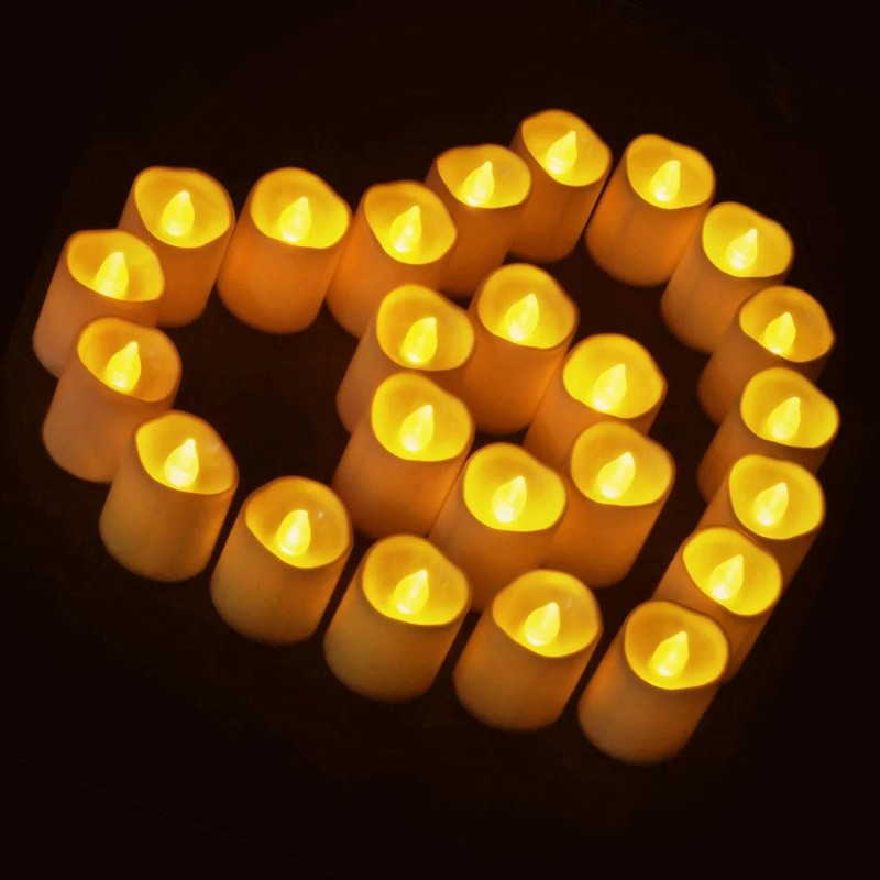 Homemory 12 Pcs Flameless LED Votive Candles Battery Flickering Tea
