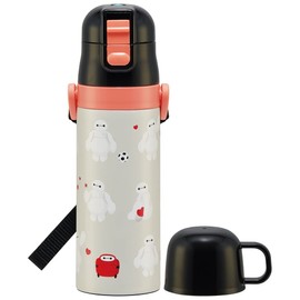 Skater SKDC4-A Children's Stainless Steel Water Bottle, 2-Way Direct Drinking, 16.5 fl oz (470 ml), Cup Drinking 15.2 fl oz (430 ml), Lightweight Type, For Girls, Boys, Hot and Cold Water Bottle,