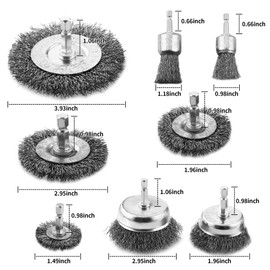Wire Brush Drill 12-Piece Set, 6 mm Wire Brush, Cordless Screwdriver, with Hexagonal Wire Brush, Steel Brush, Cordless Screwdriver Can Be Used for Rust Removal, Grinding, Polishing and Deburring