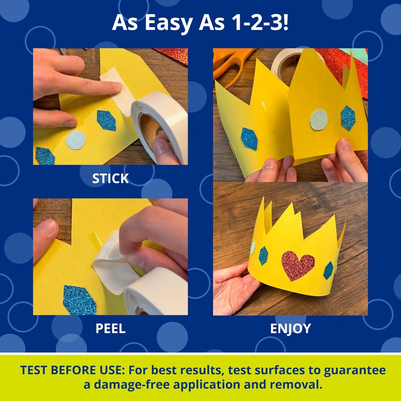 Glue Dots Double Sided Adhesive Permanent Glue Lines, 1'', Clear,