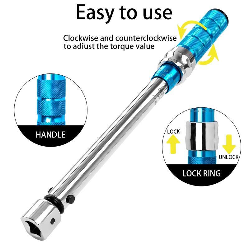 FTGear Adjustable Torque Wrench, 10-60 N.m Torque Wrench with 30mm
