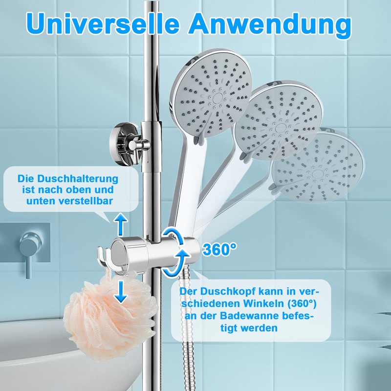 SURFOU Shower Head Holder for Shower Rail, Adjustable Shower Head