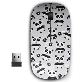 KAWAMOUSE 2.4G Ergonomic Portable USB Wireless Mouse for PC, Laptop, Computer, Notebook with Nano Receiver (Panda)