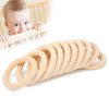 10pcs Baby Wooden Rings for Crafts, Natural Wooden Teething Ring