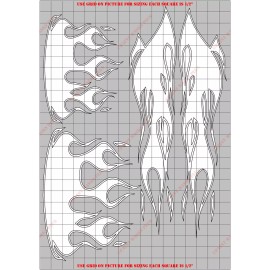 Paint Masks Plus TRB2000W Tribal Flames Water Based Vinyl Masking/ Stencil Kit