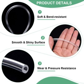 M METERXITY Tubing Carburetor Fuel Vent Line, 2.5mm(0.1") ID 5mm(0.2") OD 2m(7') Long Polyurethane Gas Oil Tube for ATV/Go Kart/Dirt Bike, Universal Petrol Pipe Replacement [Clear]